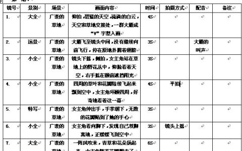 小编教你视频拍摄脚本模板都有哪些。