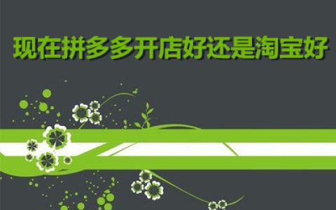 小编教你现在拼多多开店好还是淘宝好。